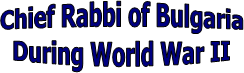 Chief Rabbi of Bulgaria
During World War II